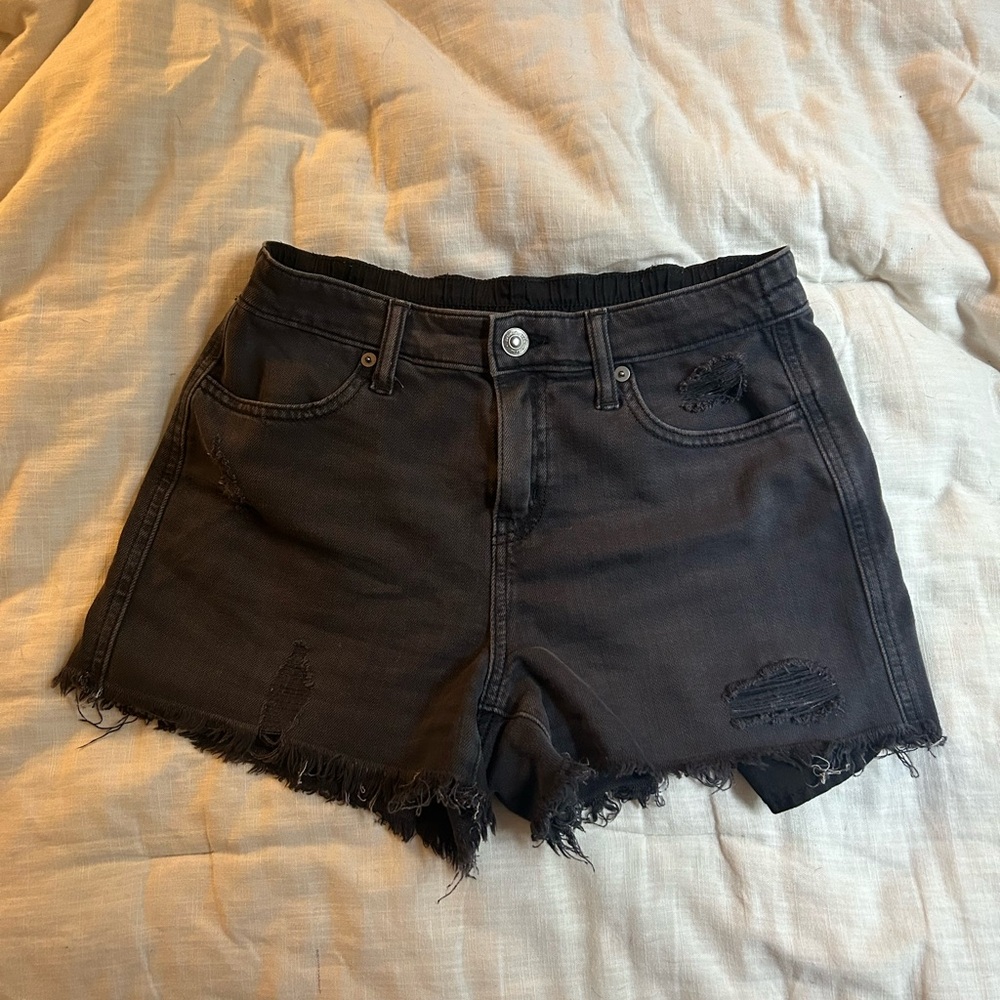 Aerie black jean shorts